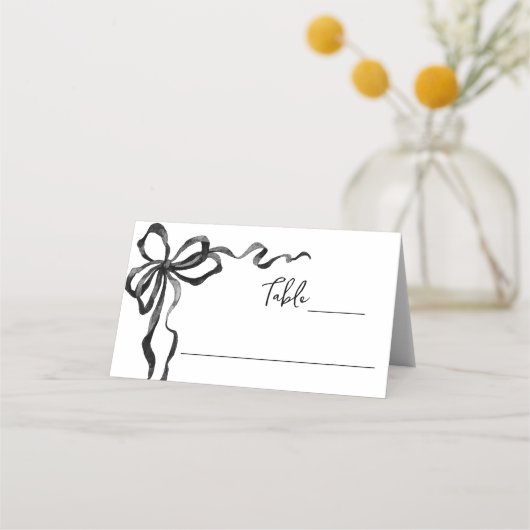 Grillige Funky Zwarte Strik Kerst Diner Feest Plaatskaartje (Voorkant)