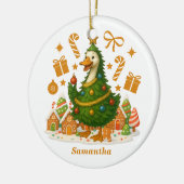 grillige gans kerstboom | Vakantie Keramisch Ornament (Links)