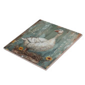 Grillige Gans op een Nest Tegeltje (Zijkant)