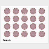 Grillige gedroogde herfstbloemen mauve bruiloft ronde sticker (Vel)