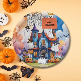 Grillige Geestenfeestje Kinderen Halloween Papieren Bordje