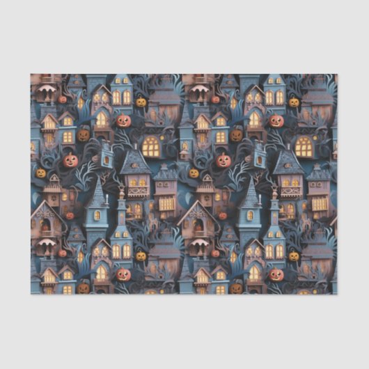 Grillige Geheime Huis Halloween Tissuepapier (Voorkant)