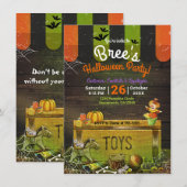 Grillige Geheime Oude Speelgoed Halloween Feest Kaart (Voorkant / Achterkant)