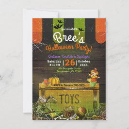 Grillige Geheime Oude Speelgoed Halloween Feestje  Kaart