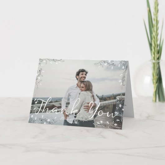 Grillige geïllustreerde moderne handgeschreven scr bedankkaart (Voorkant)