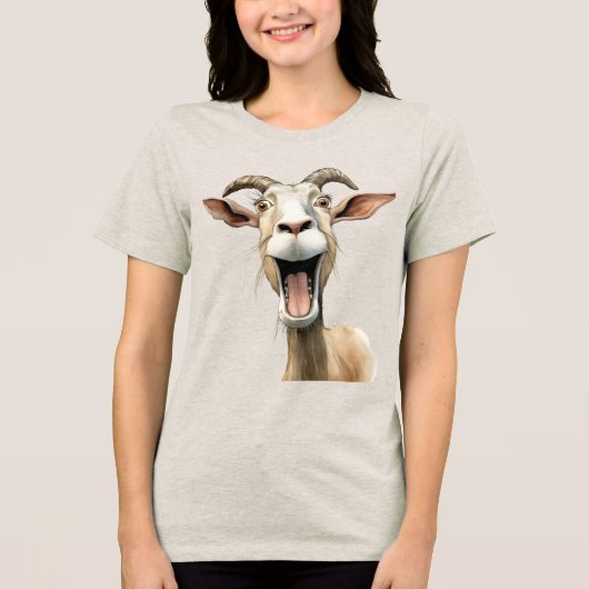 Grillige geit Tri-Blend shirt (Voorkant)