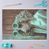 grillige geklede vogel hond decoupage tissuepapier (Craft)