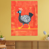 Grillige Geklekte Parelhoen Canvas Afdruk (Insitu (Woonkamer))