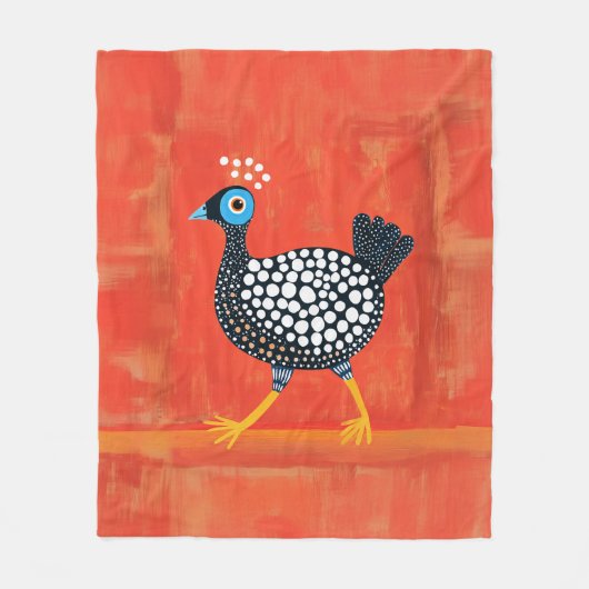 Grillige Geklekte Parelhoen Fleece Deken (Voorkant)