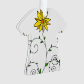 Grillige Gele Bloem Doodle Kunst Ornament (voorkant)