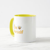 Grillige Gele Hommel en Citaat Mok (Voorkant links)