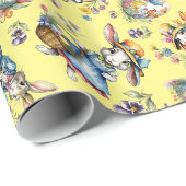 grillige gele Waterverf  paashaas Cadeaupapier (Rol Hoek)