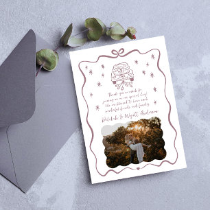 grillige geloften   handgetekende doedel   bedankkaart