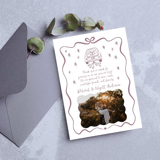 grillige geloften | handgetekende doedel | bedankkaart