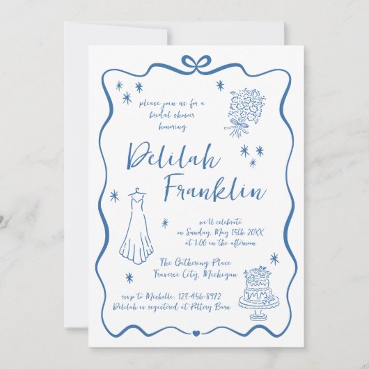 grillige geloften | handgetekende doedel | Vrijgez Kaart (Voorkant)