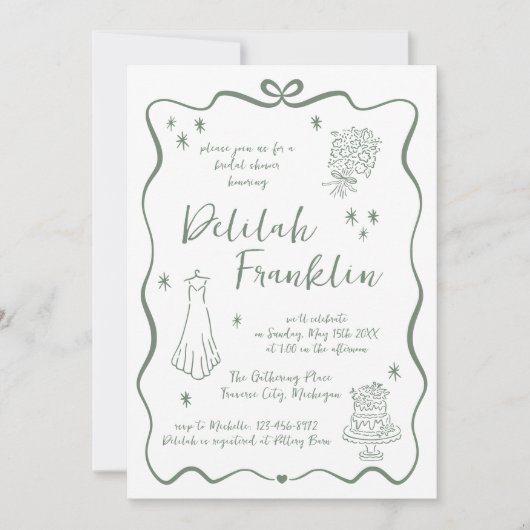 grillige geloften | handgetekende doedel | Vrijgez Kaart (Voorkant)