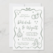 grillige geloften | handgetekende doedels | Bruilo Kaart (Voorkant)