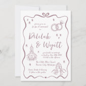 grillige geloften | handgetekende doedels | Bruilo Kaart (Voorkant)