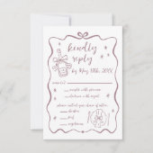 grillige geloften | handgetekende doedels | Bruilo RSVP Kaartje (Voorkant)