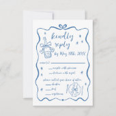 grillige geloften | handgetekende doedels | Bruilo RSVP Kaartje (Voorkant)