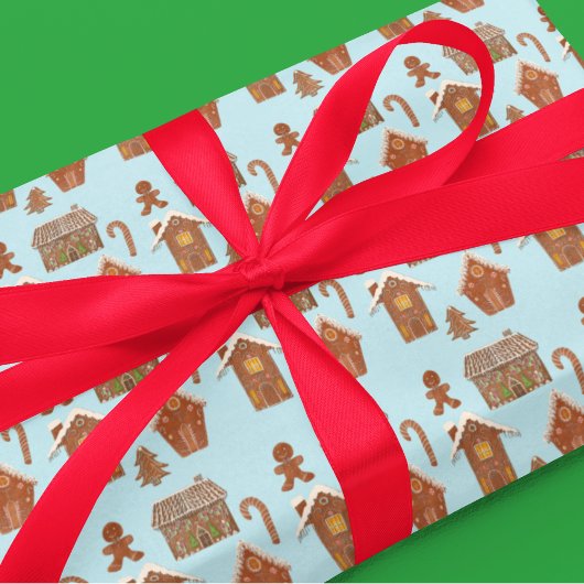 Grillige Gemberhuisjes & Koekjes Cadeaupapier