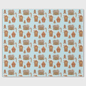 Grillige Gemberhuisjes & Koekjes Cadeaupapier (Vlak)
