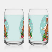 Grillige Gemberkoekhuis Kerst Scene Blikvorm Glas (Links)