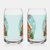 Grillige Gemberkoekhuis Kerst Scene Blikvorm Glas (Rechts)