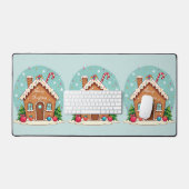 Grillige Gemberkoekhuis Kerst Scene Bureaumat (Keyboard & Muis)