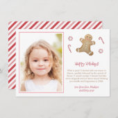 Grillige Gemberkoekman Klein Meisje Klaslokaal Feestdagenkaart (Voorkant / Achterkant)