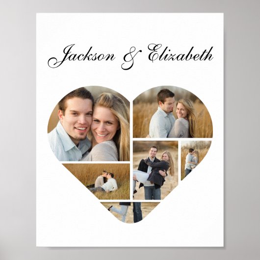 Grillige gepersonaliseerde hart liefde foto collag poster (Voorkant)