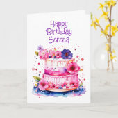  grillige gepersonaliseerde meisjesverjaardag kaart (Gele Bloem)