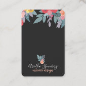 Grillige geschilderde bloei | Bloemen op zwart Visitekaartje (Voorkant)