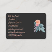 Grillige geschilderde bloei | Bloemen op zwart Visitekaartje (Achterkant)