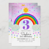 Grillige geschilderde regenboog & sterren verjaard kaart (Voorkant / Achterkant)
