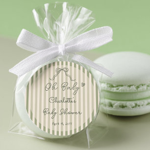 Grillige Geslachtsneutrale Saliegroene O Baby Ronde Sticker