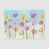 Grillige Gestileerde Waterverf en Inktbloemen Tissuepapier (Voorkant)