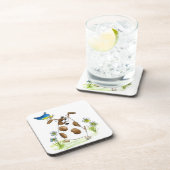 Grillige gevlekte hond met vogel bier onderzetter (Rechterzijde)