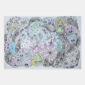 Grillige Gezins Kunst Inpakpapier Set Vel (Voorkant 2)