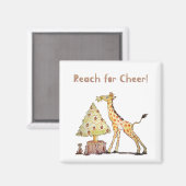 Grillige Giraffe Kerstboom Tekening Magneet (Voorkant / Achterkant)