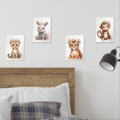 grillige girly nursery safari dier muurkunst sets (Slaapkamer)