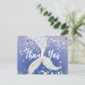 Grillige Glitter Meermin Strand Onder de Zee Briefkaart (Staand voorkant)