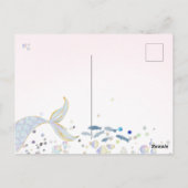 Grillige Glitter Meermin Strand Onder de Zee Briefkaart (Achterkant)