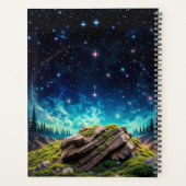 grillige gloeiende kat, lange staart blauwe ogen k planner (Achterkant)