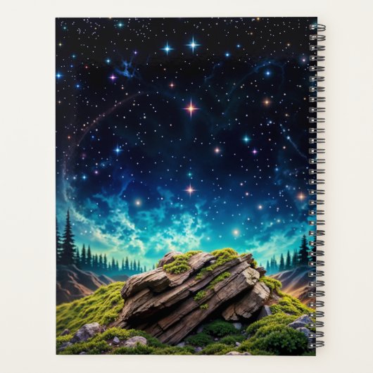 grillige gloeiende kat, lange staart blauwe ogen k planner (Achterkant)