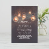 grillige gloeilampen romantisch repetitie diner kaart (Staand voorkant)