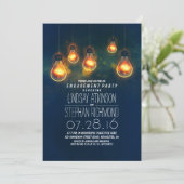 grillige gloeilampen romantisch verlovingsfeest kaart (Staand voorkant)