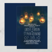 grillige gloeilampen romantisch verlovingsfeest kaart (Voorkant / Achterkant)