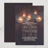 grillige gloeilampen romantisch verlovingsfeest kaart (Voorkant / Achterkant)