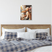 Grillige Goldendoodle Kunst - Franse Bakkerij Canvas Afdruk (Insitu (Slaapkamer))
